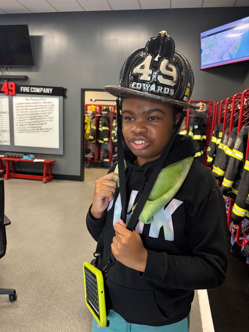 PAAL student Nya on a community outing, building confidence and independence